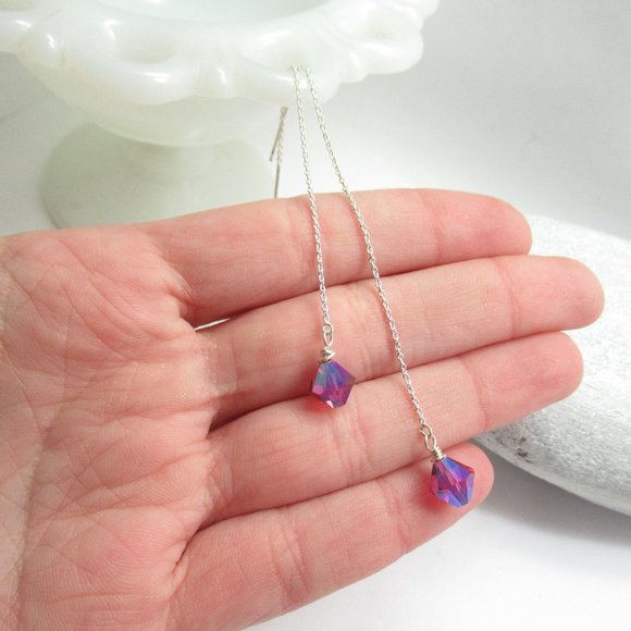 Swarovski Crystal threader earrings - Picture 1 of 9